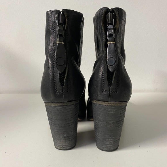 Rag&Bone Newbury Ankle Bootie Boot Heel Back Zip Black Leather Round Toe… - Picture 5 of 10